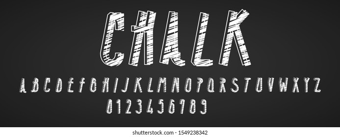 Vector of chalk font and numbers design.
