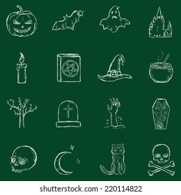 Vector Chalk Halloween Icons