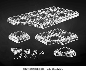 Vector chalk sketch illustration of Chocolate on chalkboard background