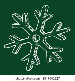 Vector Chalk Sketch Illustration - Snowflake