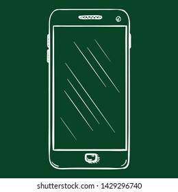 Vector Chalk Sketch Smartphone Illustration