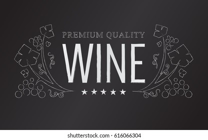 Vector chalk wine emblem for your design