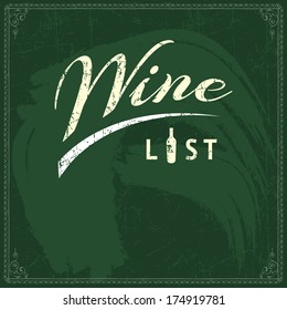 vector chalk wine image on green blackboard background classic cafe old sign elderly fancy heart vintage classical letterhead brochure leaflet mature chalkboard painting booklet mark blackboard tag pr