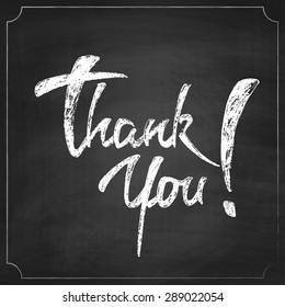 Vector Chalkboard Background with Thank You Lettering 