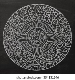 Vector chalkboard decorative hand drawn circle sketch background