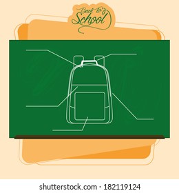 Vector Chalkboard With A Drawing Of A Backpack