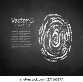 Vector chalkboard drawing of fingerprint.
