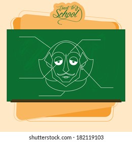 Vector Chalkboard With A Drawing Of William Shakespeare