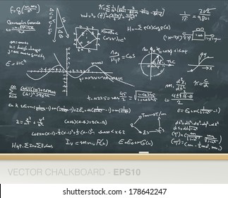 Vector chalkboard with mathematics formulas