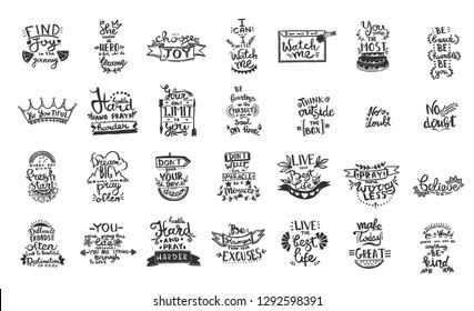 Vector Chalkboard phrase handwriting monogram calligraphy. Black and white engraved ink art. Hand lettering graphic desing. Isolated quotes illustration element.