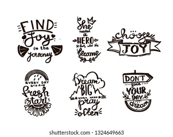 Vector Chalkboard phrase handwriting monogram calligraphy. Black and white engraved ink art. Hand lettering graphic desing. Isolated quotes illustration element.