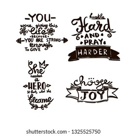 Vector Chalkboard phrase handwriting monogram calligraphy. Black and white engraved ink art. Hand lettering graphic desing. Isolated quotes illustration element.