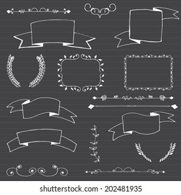Vector Chalkboard Ribbons