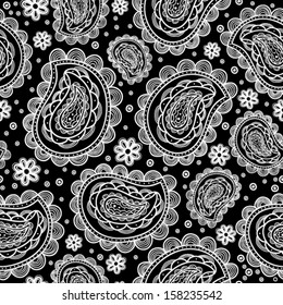Vector chalkboard seamless floral pattern. 