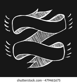 Vector Chalkboard Style Banner, Ribbon