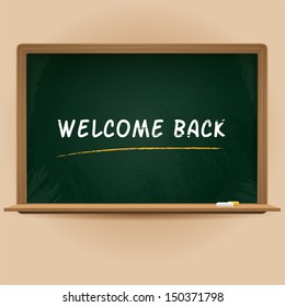 vector chalkboard with welcome back text