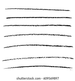 Vector chalked handmade lines. Chalk hand drawn strokes. Vector handdrawn illustration.