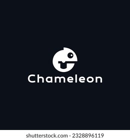 Diseño del logotipo de texto mínimo para el vector chameleon