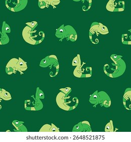 Ilustração de padrão de camaleão de vetor sem costura para papel de parede fundo tampa embalagem