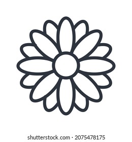 Vector Chamomile alternative medicine line icon isolated on transparent background. herbal sign