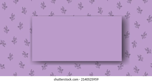 Vector. Fondo de la flor Chamomile, espacio de copia para texto. Plantilla horizontal para tarjetas, invitaciones a fiestas, volantes, portadas, folletos, redes sociales. Esbozo dibujado a mano. Lavander.