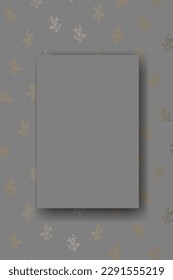 Vector. Chamomile flower background, copy space for text. Vertical template for cards, wedding invitations, party invitations, flyers, covers, brochures, social networks. Hand-drawn sketch. Gold.