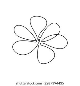 Vector chamomile flower icon. Hand drawn linear contour silhouette isolated. One line continuous drawing. Floral design, print, beauty branding, card, poster. Minimal contemporary illustration.