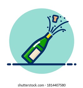 Vector champagne bottle color icon