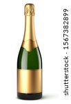 Vector champagne bottle on white background