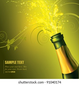 Botella vectorial de champagne