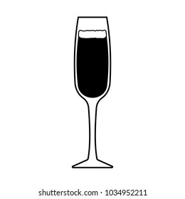 Vector champagne with bubbles on top. Every piece isolated.