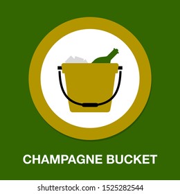 Vector Champagne Bucket Illustration, Celebration Icon - Holiday Party Drink