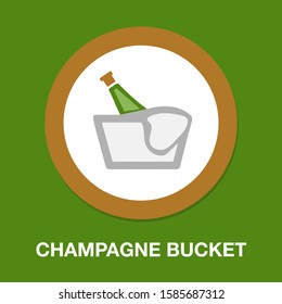 Vector Champagne Bucket Illustration, Celebration Icon - Holiday Party Drink