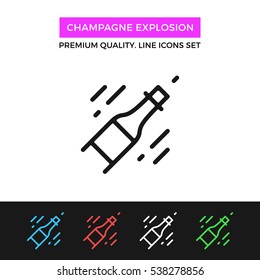 Vector champagne explosion icon. Premium quality graphic design. Modern signs, outline symbols collection, simple thin line icons set for websites, web design, mobile app, infographics