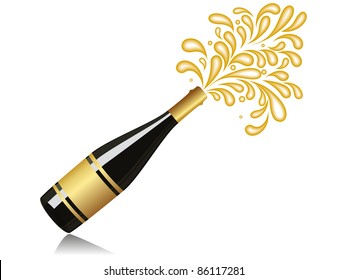 Vektor Champagner Explosion für neues Jahr und andere Feiern