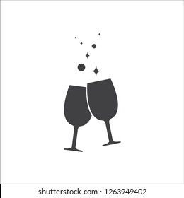 Vector champagne glasses icon. - Vector
