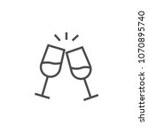 Vector champagne glasses icon flat style