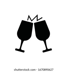 Vektorillustration Champagnergläser Symbol im Flachstil