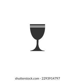 Icono vectorial de gafas de champán icono estilo plano. Ilustración vectorial del icono de vidrio de vino aislado. Paneles delgados de lente de lentes de lentes de vino para el logotipo de diseño, tarjeta de visita, etc.Ilustración vectorial.aislado en fondo blanco.