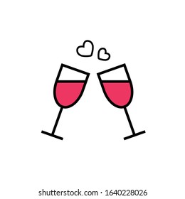 Vector champagne glasses icon image