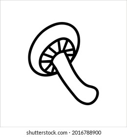 Vector champignon, white mushroom, wild raw food isolated on white background icon. Illustration for seasonal design, textile, decoration kids playroom or greeting card. Hand drawn prints and doodle.