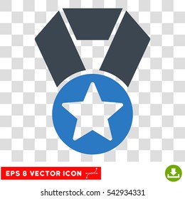 Vector Champion Medal EPS vector icon. Illustration style is flat iconic bicolor smooth blue symbol on a transparent background.