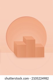 Vector of champion podium, pedestal or platform, background for product presentation. 3d podiums. Advertisement place. Blank product stand background in pastel colors