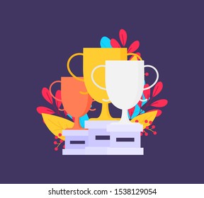 Vector Champions Cup Icon in flat style