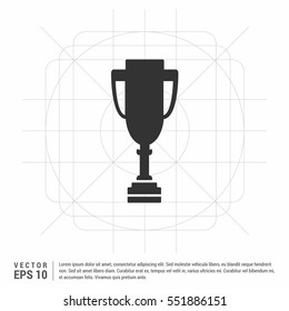 Vector champion's cup icon. Two-tone version on black and white background

