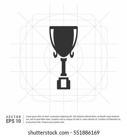 Vector champion's cup icon. Two-tone version on black and white background

