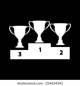 vector champions cup icons on a black background