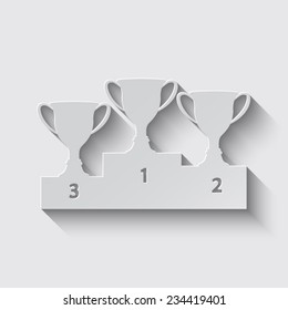 vector champions cup vector icons with shadow on a grey background