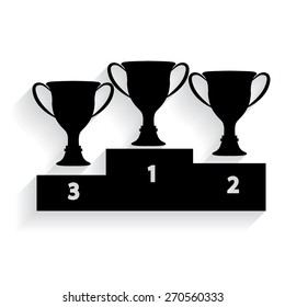 vector champions cup icons with shadow