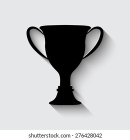 vector champions cup icons  with shadow on a grey background